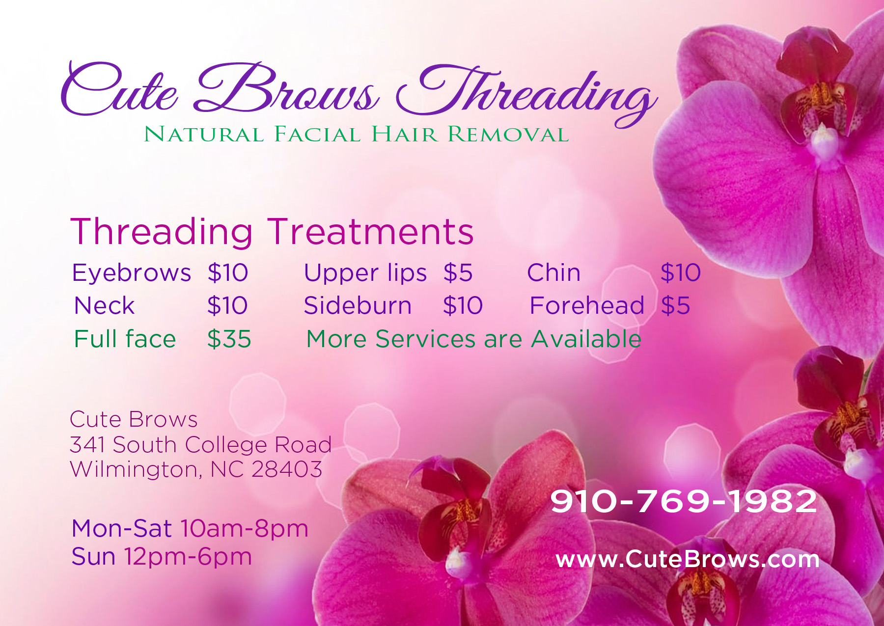 Eyebrows Threading Wilmington NC 